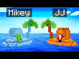 Mikey ICE vs JJ FIRE Island Survival Battle in Minecraft (Maizen)