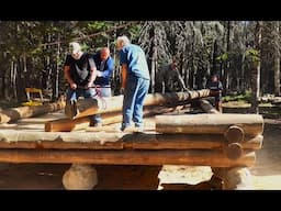 Guest Cabin Raising Bee-Martin's Old Off Grid Log Cabin#287