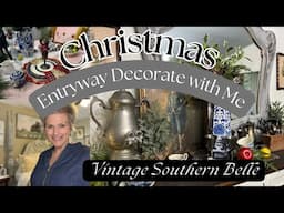 Christmas Entryway Decorate with Me. Williamsburg Style Christmas. Christmas Vignettes.