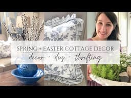 Spring & Easter Cottage - DIY Accents from Repurposed Fabric, Easter Centerpiece, Thrifted Decor