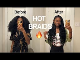 Grow natural hair FAST with THIS protective style | Hot Braids 🔥