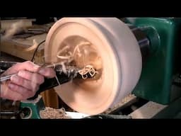 Woodturning a large mountain ash bowl