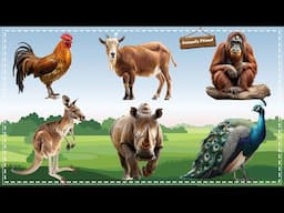 A Fun and Adorable Animal Video:Rooster, Goat, Monkey, Kangaroo, Peacock, Rhinoceros