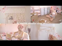 STUDIO VLOG 🎀 get work done with me! packing 50+ handmade jewelry orders. ASMR(?) ⋆ ˚｡⋆୨♡୧⋆ ˚｡⋆