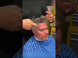 Scissor Cut The Top of Mens Hair for Flow #barber #barberingeducation