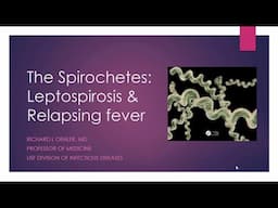 The Spirochetes: Leptospirosis and Relapsing Fever -- Richard Oehler, MD