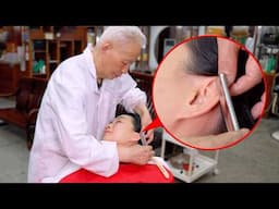 ASMR Hair Wash & Shave by an 85-Year-Old Barber in China's Oldest Barbershop