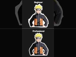 How to Create a Perfect White Outline Around Characters in Illustrator #narutoshippuden #shorts