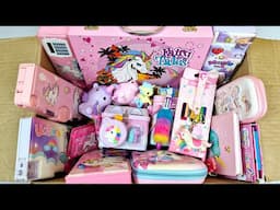 Pink unicorn stationery, toys & gadgets - pencil box, pencil sharpner, eraser, piggy bank, art set