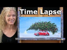 BIGGEST TREE ON THE LOT -Learn How to Draw and Paint with Acrylics -Easy Beginner Acrylic Tutorial