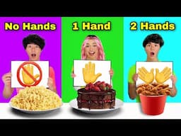 No Hands VS One Hand VS Two Hands Eating Challenge!