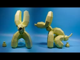 How to make Papercraft Pooping Balloon Dog - Balloon Dog Low poly papercraft