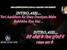 Teri Aankhon Ke Siwa Female Version Karaoke With Scrolling Lyrics Eng. & हिंदी