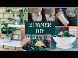 DIY Beautiful summer center piece and flower pots | DOLLAR TREE farmhouse decor