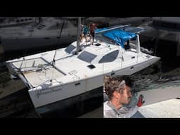 ⛵️ Getting Down to the Problem Area of our Hurricane Damaged Catamaran.