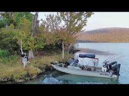 Camping On A RIVER ISLAND!! (Fall Fishing)