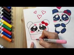 How to draw a cute panda