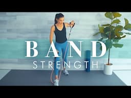 Full Body Resistance Band Workout // Knee Friendly Strength & Stretch!