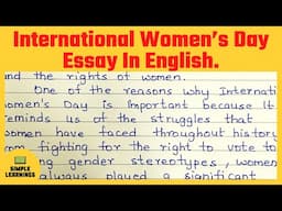 Women's Day Essay In English | Essay On International Women's Day | Women's Day Speech In English