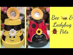 Honey Bee and Ladybug Terra Cotta Pots Summer Tutorial DIY Crafts Decor Crafting With Ollie