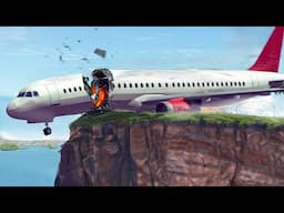 Emergency Landing At The Airport - Lost Control On The Runway! Airplane Crashes! Besiege plane crash