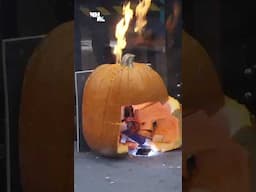 4 Knife wielding robots fight a flaming pumpkin