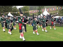 Scotland the Brave played by Huntly Pipe Band on march in during 2023 Lonach Gathering in Scotland