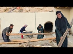 Grandma's strange trick: covering the roof of a magical cave with wooden beams