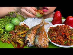 FRESH VEGGIES, SPICY TOMATO CHILLI PASTE, FRIED FISH  * Thai Nam Prik * น้ำพริก