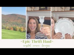 Cozy Fall Day of Thrifting for Vintage & Antique Decor/ Massive Thrift Haul/ Vermont Fall Foliage