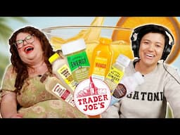 Kristin & Jen Try EVERY TRADER JOE'S FRESH JUICE | Kitchen & Jorn