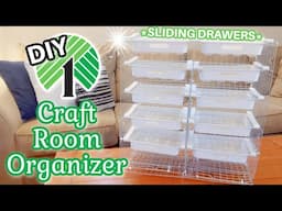 *SLIDING DRAWER* Craft Room Organizer!!! | Cooling Rack DIY | Dollar Tree DIY!!!