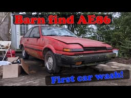 Barn find AE86 gets its first wash in years! (My new restoration project)