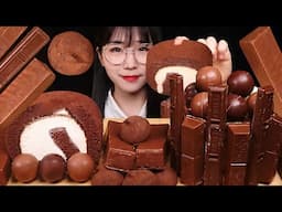 초콜릿 듬뿍🍫 초코 마스케포네 케이크 터녹스 카라멜 웨이퍼 초코디저트 먹방 CHOCOLATE CREAM CAKE DESSERT MUKBANG