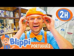 Blippi Aprende a Fazer Vidro! | 2 HORAS DO BLIPPI BRASIL! | Vídeos Educativos para Crianças