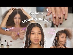 WE GOT THE BEAUTY SALON AT HOME! | 24 hour transformation | hair + nails