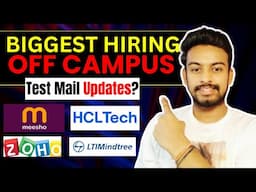 Meesho, Accenture, Zoho, HCL Biggest Hiring Update | OFF Campus Drive For 2025, 2024 Batch | Fresher