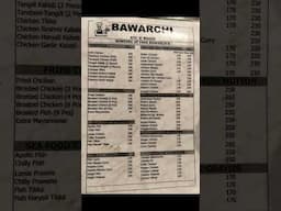 Bawarchi Restaurant Menu/ RTC Cross Roads/ Hyderabad/ Famous Biryani Restaurant