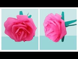 COMO FAZER ROSA DE PAPEL CREPOM - DIY