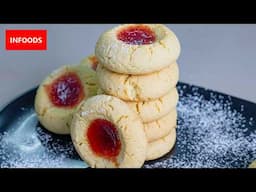 Strawberry Thumbprint Cookies Recipe | How to Make Cookies with Strawberry Jam | Infoods