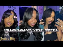 CURTAIN BANG WIG INSTALL TUTORIAL | THE EASIEST GLUELESS INSTALL FT. JESSIE’S WIG