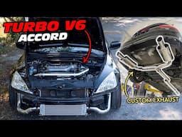 Building A Custom Exhaust For My TURBO V6 Accord! Turbo Sounds Insane!