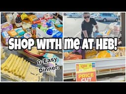 SHOP WITH ME AT HEB!  • HEB Grocery Haul • COOK DINNER WITH ME • Lazy Cheater Enchiladas 😋