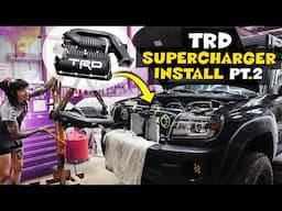 Tacoma TRD Super Charger Install! Part 2: Installing the SC Assembly, Spark Plugs, Injectors & Belt!