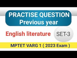 MPTET VARG 1( Set 3) previous year questions 2018 exam ||English literature