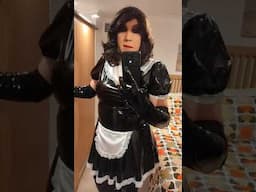 PVC Maid in long gloves and thigh boots