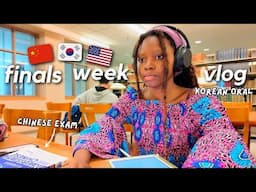 FINALS WEEK studying 3 LANGAUGES 🇰🇷🇨🇳🇺🇸 | sleeping pods, presentations, and cafes