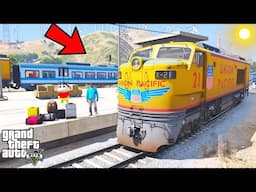 Franklin and Shinchan Travelling A Train Journey From Los Santos TO Mountain Waterfall in GTA V