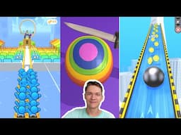 Mobile Games - Going Balls, Rollercoaster, ASMR Slicing All levels Gameplay