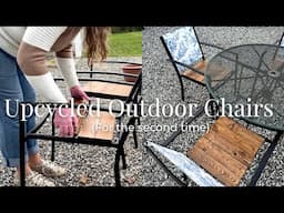 DIY Upcycled Patio Chairs | Wood & Canvas